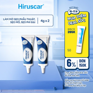 Bộ 2 Gel xử lý sẹo mổ, to, lồi & phì đại Hiruscar Silicone Pro 4g