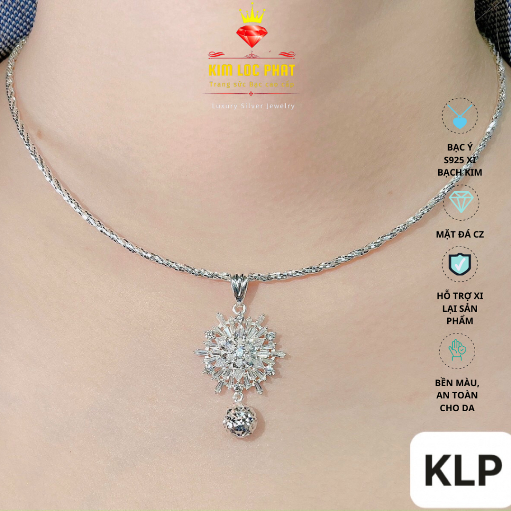 Kiềng cổ bạc xi bạch kim 3 xoắn 4 tấc 1, Mặt dây chuyền bạc, Vòng cổ bạc xi vàng trắng, Kiềng đeo cổ