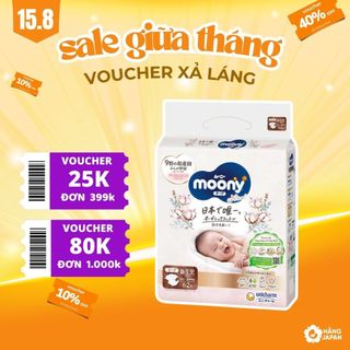 Bỉm MOONY NATURAL đủ size NB63/S58/M48/L36/L38/XL32 nội địa Nhật Bản cho bé từ ss đến 22kg