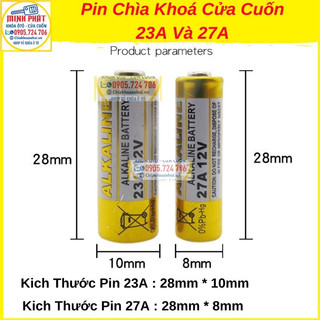 Pin Chìa khoá remote Điều Khiển Cửa Cuốn 27A, 23A 12V