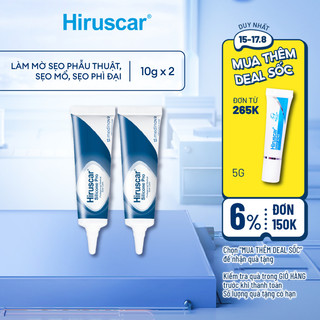 Bộ 2 gel xử lý sẹo mổ, to, lồi & phì đại Hiruscar Silicone Pro 10g