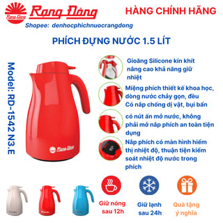Phích nước Rạng Đông 1,5 lít 1542 N3.E. Bình thủy giữ nhiệt, hiểm thị nhiệt độ thông minh