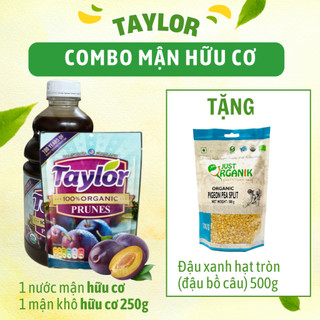 Combo 1 Mận sấy khô hữu cơ 250g và 1 nước mận hữu cơ Taylor - Hỗ trợ chứng táo bón cho mẹ và bé