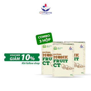 Combo 3 hộp Đường ăn kiêng La hán quả Organic Hữu cơ | MonkFruit CT |CT Pharma| 100 gram