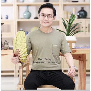 Áo Thun Nam Trung Niên, Trung Tuổi Cộc Tay, Cổ Tròn + ẢNH THẬT