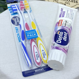 bàn chải và Kem đánh răng  Dontodent Brilliant Weiss Hàng Chuẩn Đức