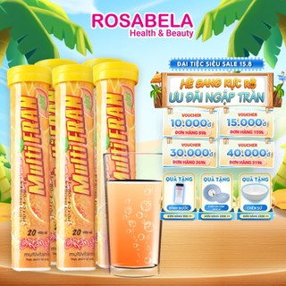 Viên sủi bổ sung vitamin C tăng cường sức đề kháng, nâng cao hệ miễn dịch, hương vị cam (20 viên)