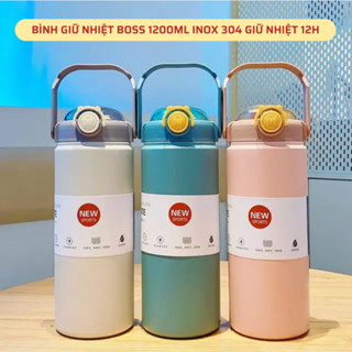 Bình giữ nhiệt BOSS TBNGOOD thể tích 800ml 1200ML có ống hút, quai xách, chống tràn tốt, giữ lạnh nóng lên đến 12 tiếng