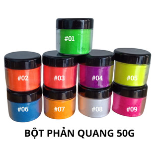 Màu bột phản quang - huỳnh quang phát sáng dưới tia đèn uv hũ 50g làm resin handmade