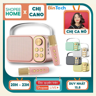 Loa karaoke bluetooth ys 105 kèm 2 mic hát không dây bintech, công suất 25w - bảo hành chính hãng