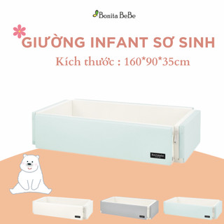 [Chính hãng Bonitabebe] Giường Bumper đa năng cho bé size Infant 160*90*h35cm nhập khẩu Han Quoc