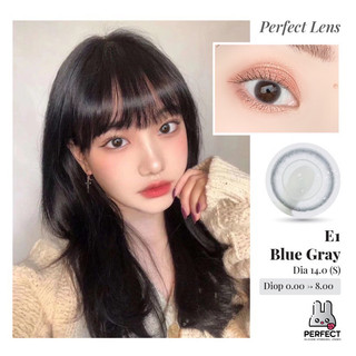 Lens ảnh mắt thật, kính áp tròng e1 blue gray dia 14.0 có độ cận perfect