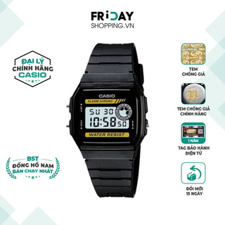 Đồng Hồ Casio Nam Điện Tử F-94WA-9HDG Mặt Vuông Dây Cao Su Chính Hãng