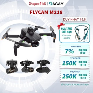 Flycam M218 Máy Bay Điều Khiển Từ Xa Camera Sắc Nét Gimbal Chống Rung 3 Trục Có GPS Tự Động Quay Về Bảo Hành 12T GAGAY