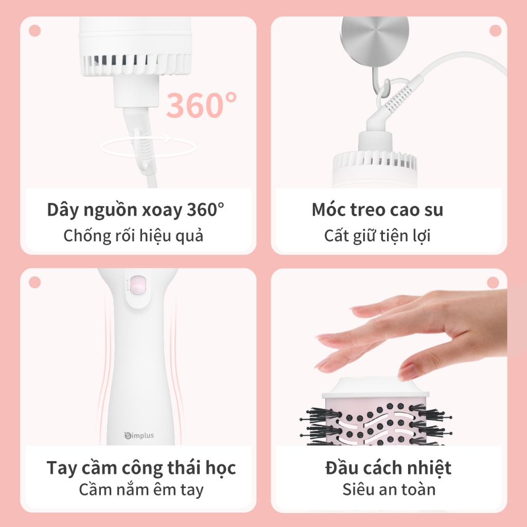 Simplus Lược Điện Tạo Kiểu Sấy Khô Đa Năng RFSH002 - Bảo Hành 1 Năm 1 Đổi 1 | BigBuy360 - bigbuy360.vn