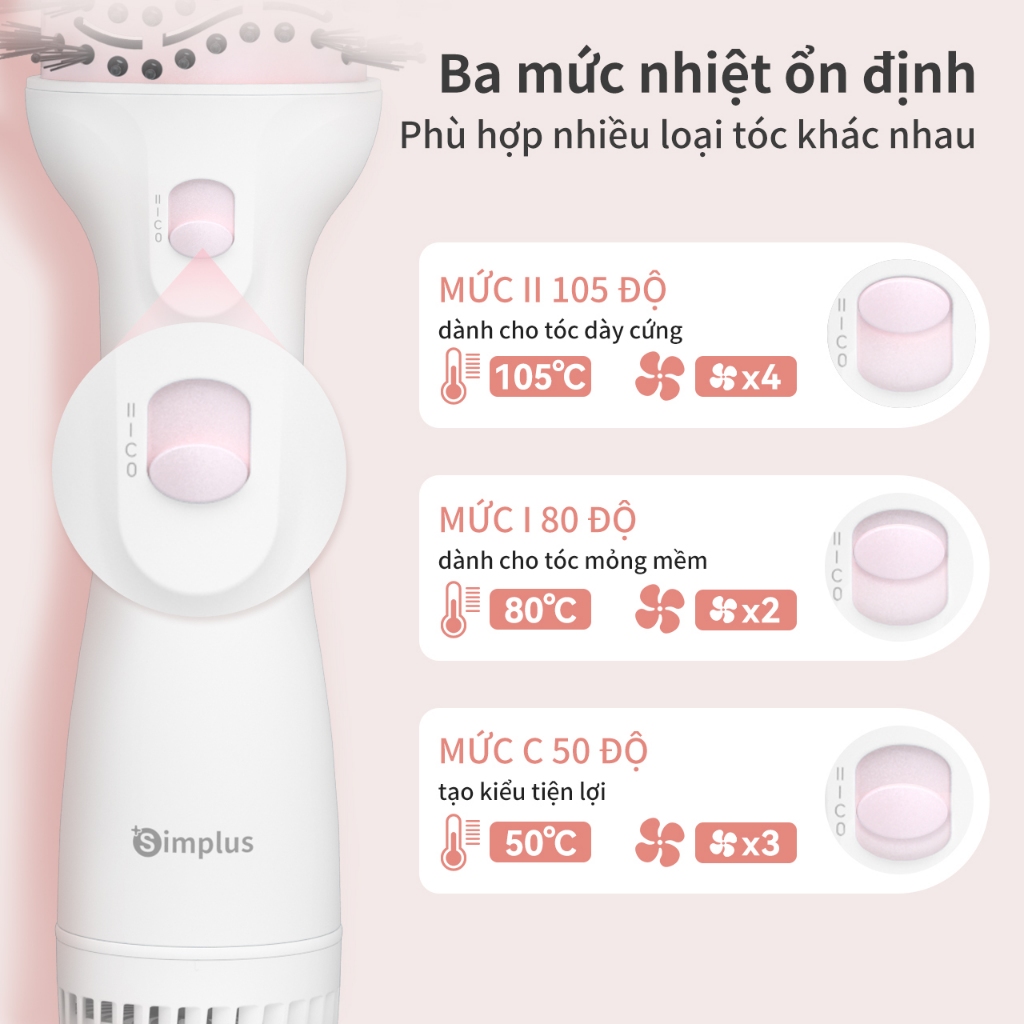 Simplus Lược Điện Tạo Kiểu Sấy Khô Đa Năng RFSH002 - Bảo Hành 1 Năm 1 Đổi 1 | BigBuy360 - bigbuy360.vn