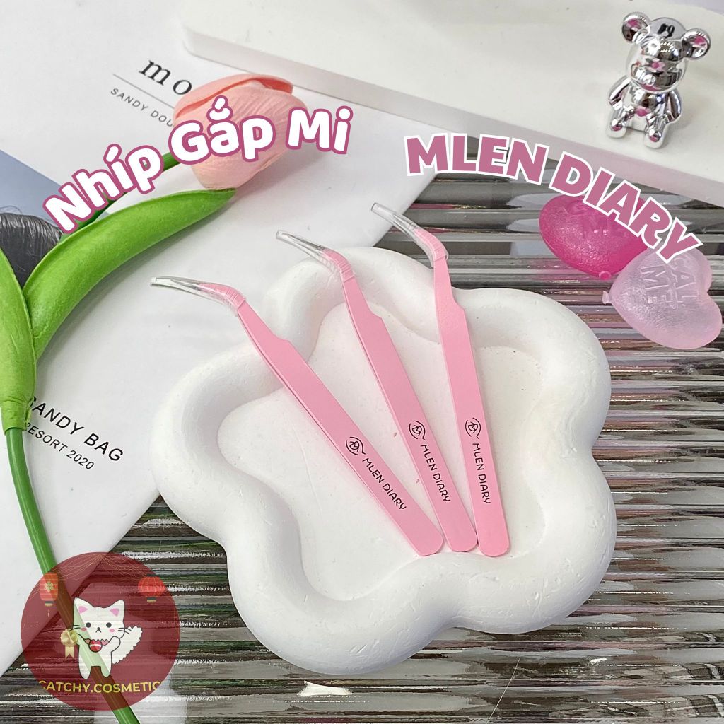 [MLEN DIARY] Nhíp Gắn Mi MLEN DIARY Cán Dẹp Đầu Cong Dễ Dàng Gắn Mi