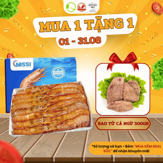 Tôm Đỏ Đại Tây Dương Atlantic hiệu Nissi thịt thơm ngọt - Hộp 1kg