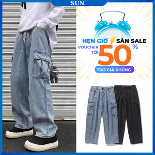 Quần jean ống suông túi hộp SUN nam nữ 119