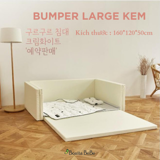 [Chính hãng Bonitabebe] Giường Bumper đa năng cho bé nhập khẩu Hàn Quốc ( Large size160*120*h50  - MÀU KEM )