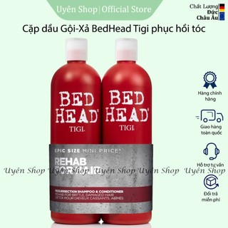 Cặp Dầu Gội Xả TIGI Bed Head HÀNG ĐỨC Phục Hồi 3 Cấp Độ, cho mái tóc Khỏe Mạnh, Mượt, Suôn Mềm