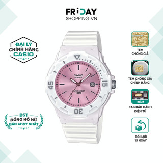 Đồng hồ casio nữ lrw-200h-4e3vdf mặt tròn màu hồng dây cao su chính hãng