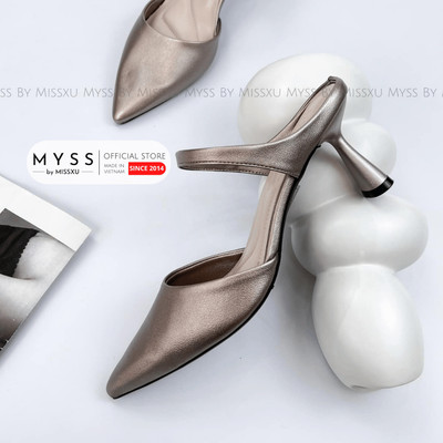 Giày guốc sục nữ MYSS mũi nhọn phối quai ngang 7 cm thời trang - SU197