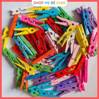 sỉ 50 kẹp gỗ các màu ( từ 20 túi giá tốt)
