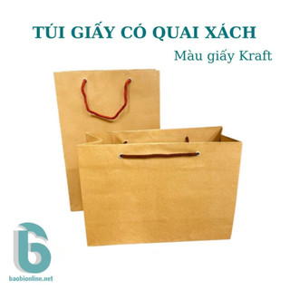 [TÚI GIẤY] TÚI GIẤY KRAFT CÓ QUAI XÁCH | TÚI GIẤY KRAFT GIÁ RẺ | TÚI GIẤY KRAFT ĐỰNG QUÀ TẶNG - BAOBIONLINE