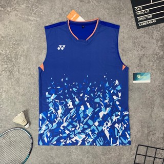  ÁO CẦU LÔNG YONEX SÁT NÁCH TUYỂN NHẬT MÀU XANH - Chất vải thun mè rất thoáng và nhẹ thấm hút mồ hôi 