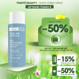 Dung dịch tẩy da chết, thu nhỏ lỗ chân lông Paula's Choice RESIST Daily Pore-Refining Treatment 2% BHA 30ml