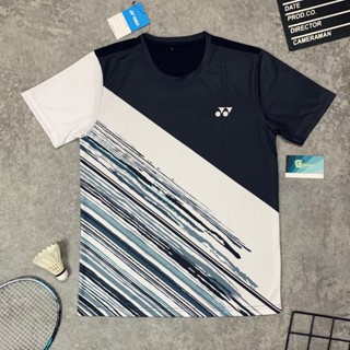 ÁO YONEX CẦU LÔNG NAM NỮ MÀU ĐEN TRẮNG, Áo Cầu Lông Liệu Vải Mè Thái Thấm Hút Mồ Hôi