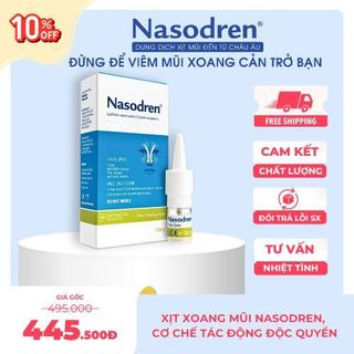 Xịt xoang mũi thảo dược Nasodren Anh Quốc 5ml, làm sạch xoang mũi, thông thoáng đường thở