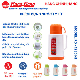 Phích nước Rạng Đông 1.2 lít 1235 N1. Bình thủy giữ nhiệt đựng nước pha trà, cafe