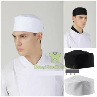Nón đầu bếp, Nón phụ bếp - Nón bếp đen trơn- Nón phụ bếp nam nữ Nón bếp phụ