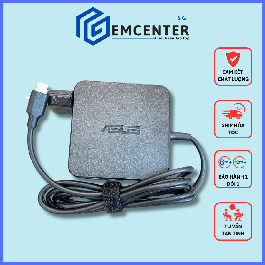 [TYPE C] Sạc Laptop Asus ZenBook 14 UX425 UX425JA UX425E UX435 UX363 UX371 UX39 65W  Zin Mới 100%