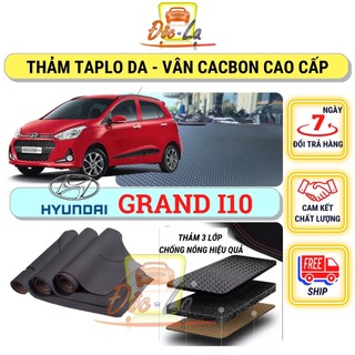 Thảm taplo Hyundai GRAND I10 2014 - 2022 vân Cacbon 3 lớp cao cấp, chống nóng, bảo vệ ô tô hiệu quả