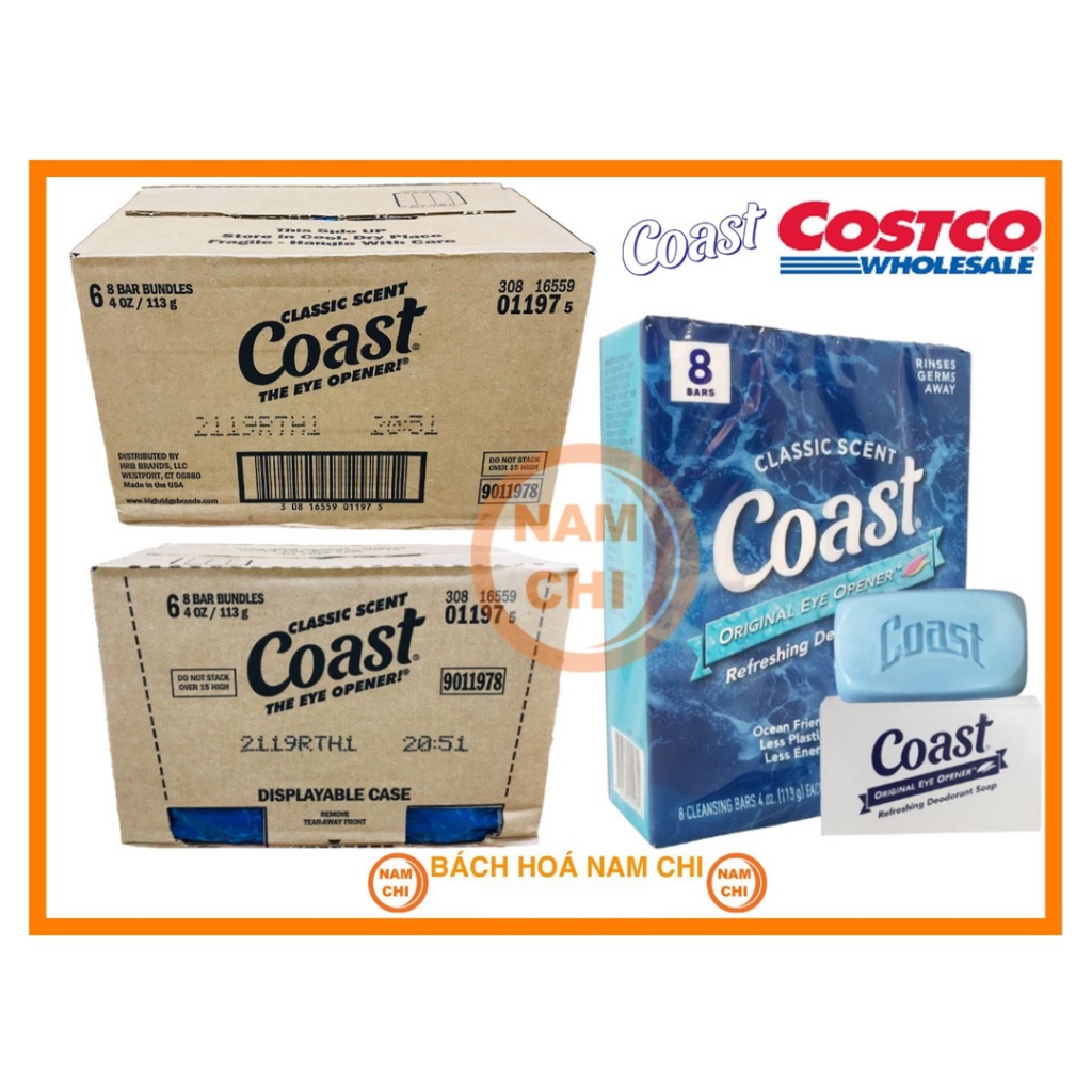 [BÁN SỈ] [THÙNG 6 LỐC] Xà Phòng COAST MỸ Classic Scent Pacific Ocean 113g - HÀNG MỸ