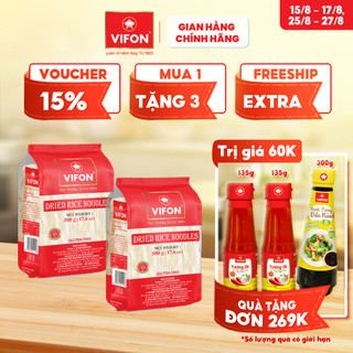 [VOUCHER đến 80K]-Set 2 gói Hủ tiếu khô 500gr/ Phở khô bông lúa vàng 400gr/ Phở ký 500gr