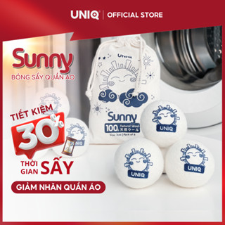 Bóng sấy quần áo len lông cừu UNIQ Sunny banh giúp khô nhanh tiết kiệm điện chống nhăn thơm quần áo cho máy sấy giặt