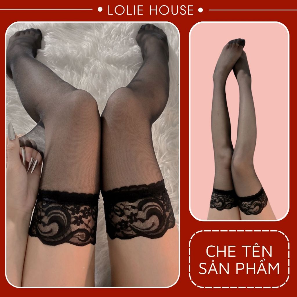Tất đùi ren voan mỏng viền ren sexy - Tất đùi cosplay sexy LOLIE HOUSE - QT7