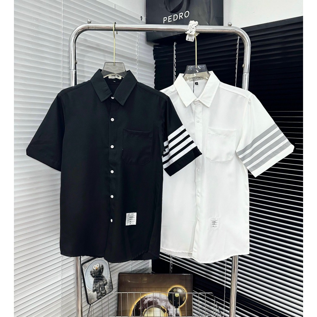 Áo sơ mi nam tay ngắn lụa mango không nhăn