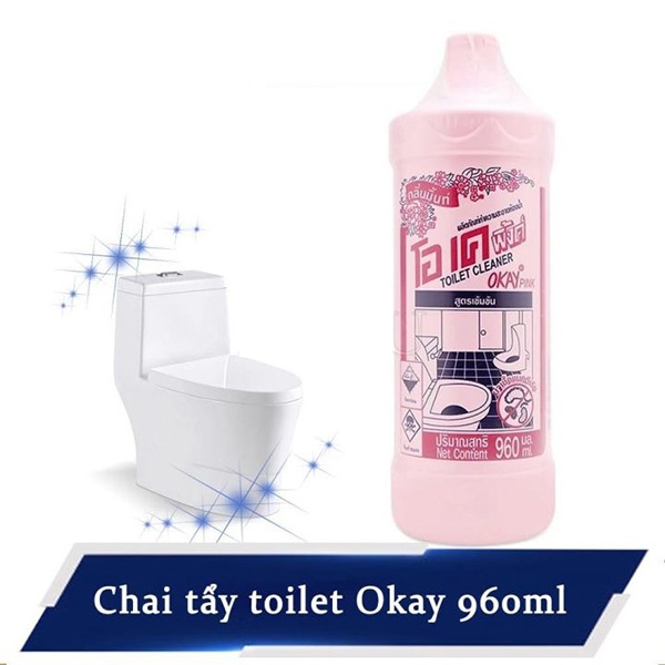 Nước Tẩy Bồn Cầu Okay Pink Thái Lan 960ml chính hãng