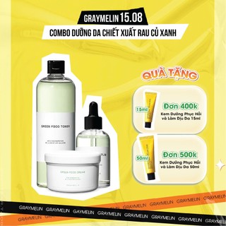 Bộ sản phẩm chăm sóc và phục hồi da Graymelin Green Food 3 sản phẩm