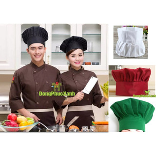 Nón đầu bếp Nam Nữ kaki Cao Cấp freesize đồng phục đầu bếp nhà hàng