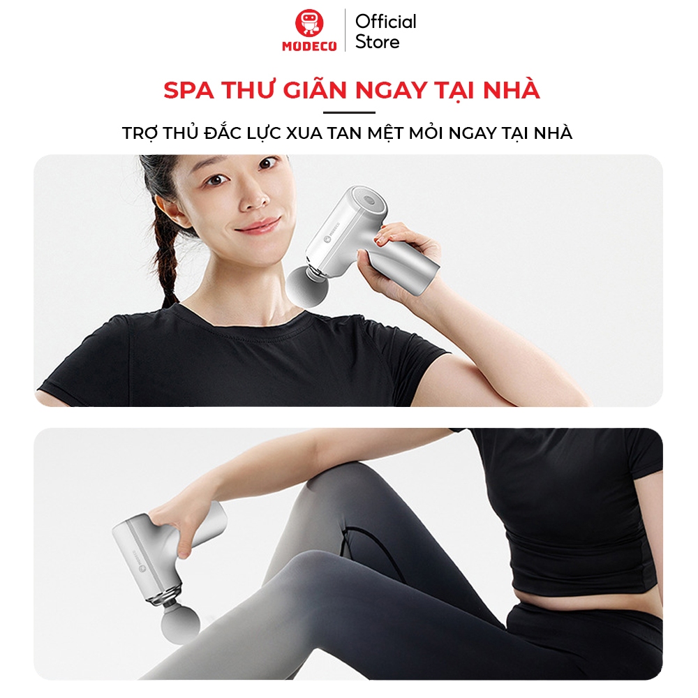 Máy Massage Cầm Tay Mini Cao Cấp Modeco - Công Nghệ AI Cảm Biến Lực Nhấn Giúp Giảm Đau Mỏi, Giãn Cơ Sau Tập Luyện