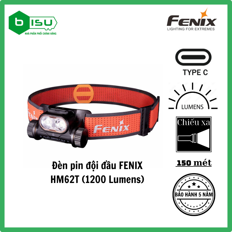 ĐÈN PIN ĐỘI ĐẦU FENIX HM62T (1200 LUMENS)