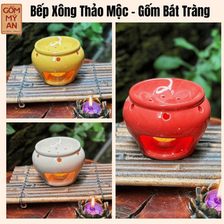 Bếp xông thảo mộc gốm sứ đốt bồ kết hình cối chuẩn hàng bát tràng giá siêu tốt - gốm mỹ an bát tràng