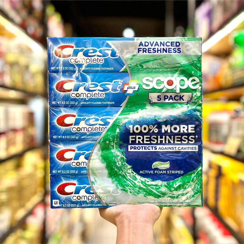 Kem Đánh Răng Crest Complete Plus Scope Advanced Active Foam Toothpaste 232G