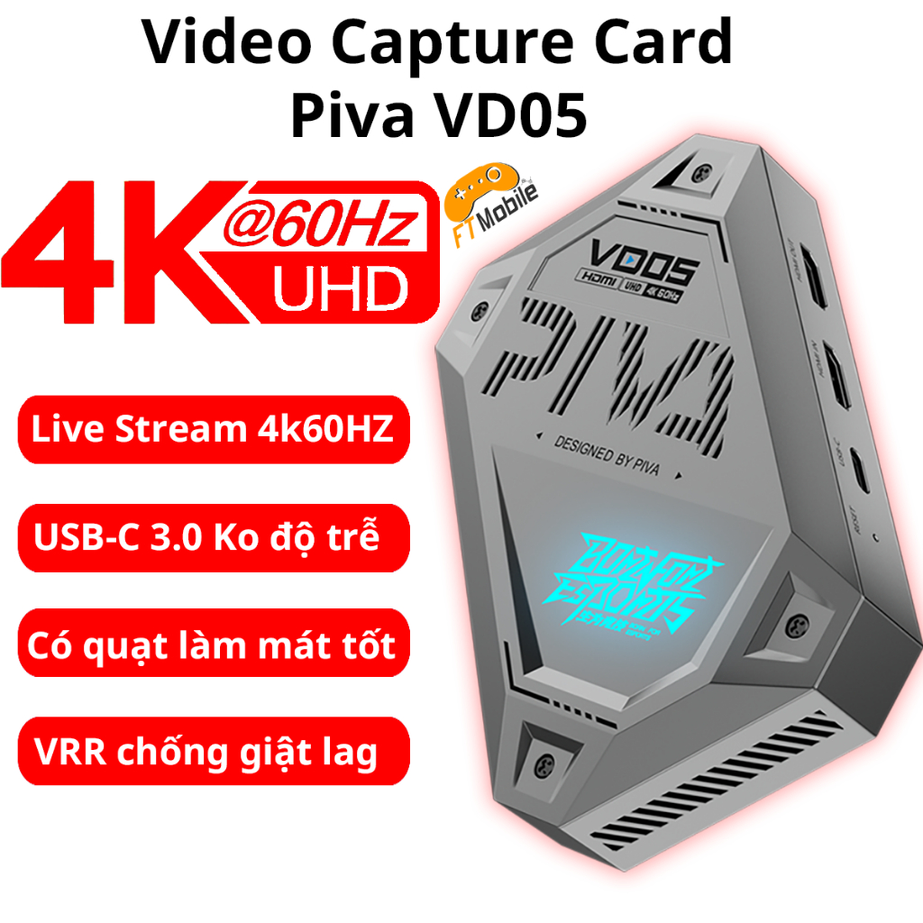 Thiết bị ghi hình Live Stream Game 4K 60FPS PIVA VD05 VD10 - Video capture card Live Stream 4k 60hz 